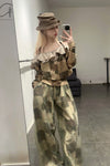 Mutedance 23 Spring/Summer Plaid Print Casual Pants MD-MD23SS51-HUARAN Flower Dye